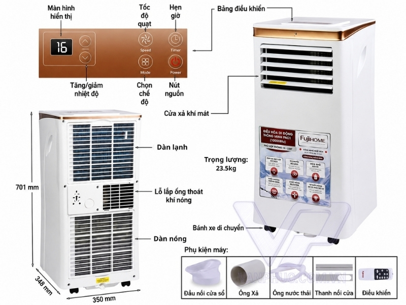 Cấu tạo điều hòa di động Fujihome PAC10.jpg